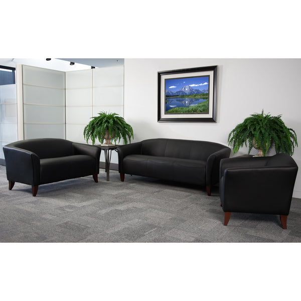 SINGLEWAVE Imperial Series Black LeatherSoft Loveseat