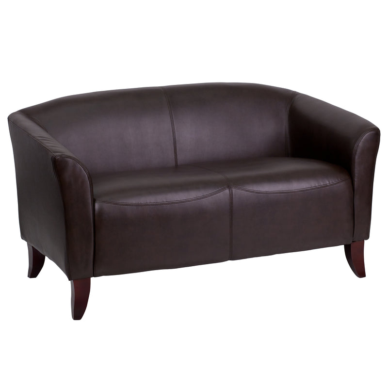 SINGLEWAVE Imperial Series Brown LeatherSoft Loveseat