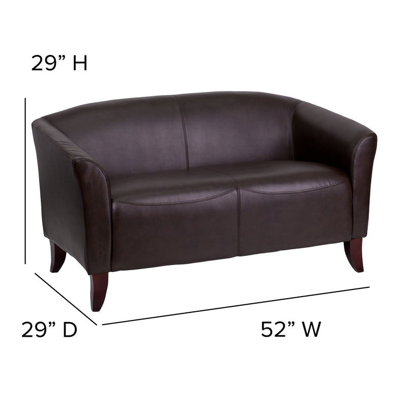 SINGLEWAVE Imperial Series Brown LeatherSoft Loveseat