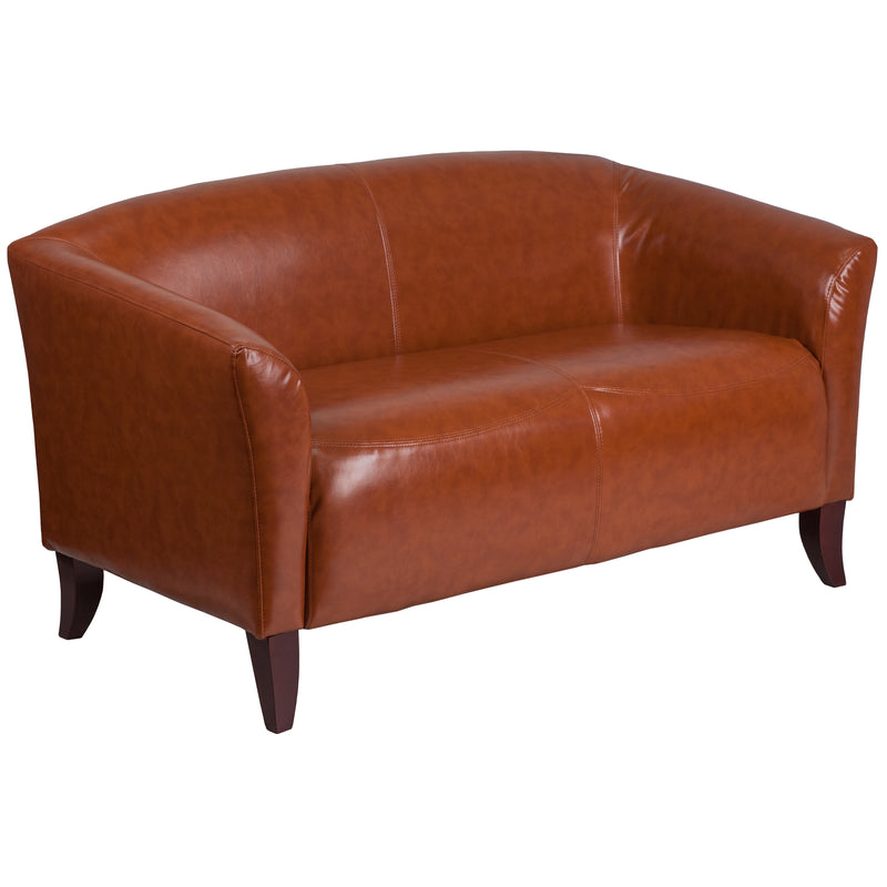 SINGLEWAVE Imperial Series Cognac LeatherSoft Loveseat