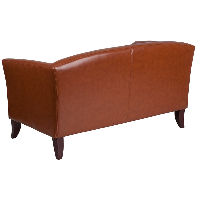 SINGLEWAVE Imperial Series Cognac LeatherSoft Loveseat