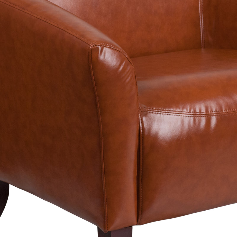 SINGLEWAVE Imperial Series Cognac LeatherSoft Loveseat