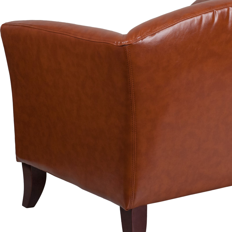 SINGLEWAVE Imperial Series Cognac LeatherSoft Loveseat