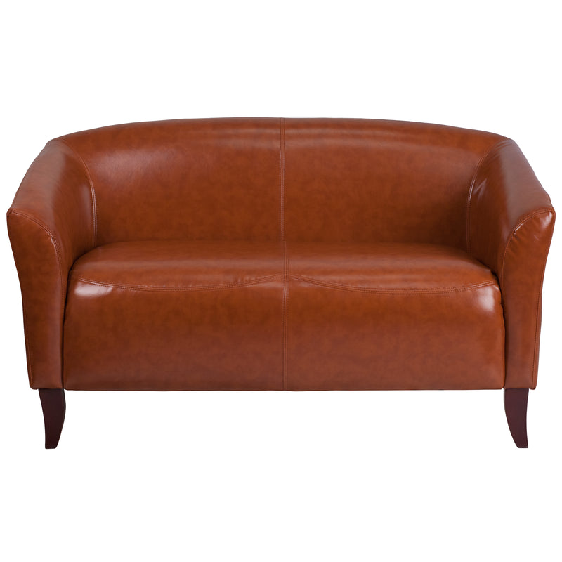 SINGLEWAVE Imperial Series Cognac LeatherSoft Loveseat