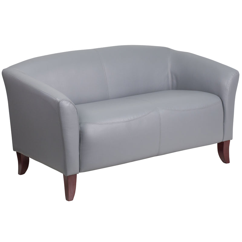 SINGLEWAVE Imperial Series Gray LeatherSoft Loveseat