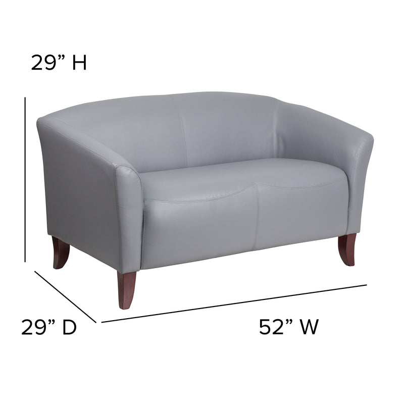 SINGLEWAVE Imperial Series Gray LeatherSoft Loveseat