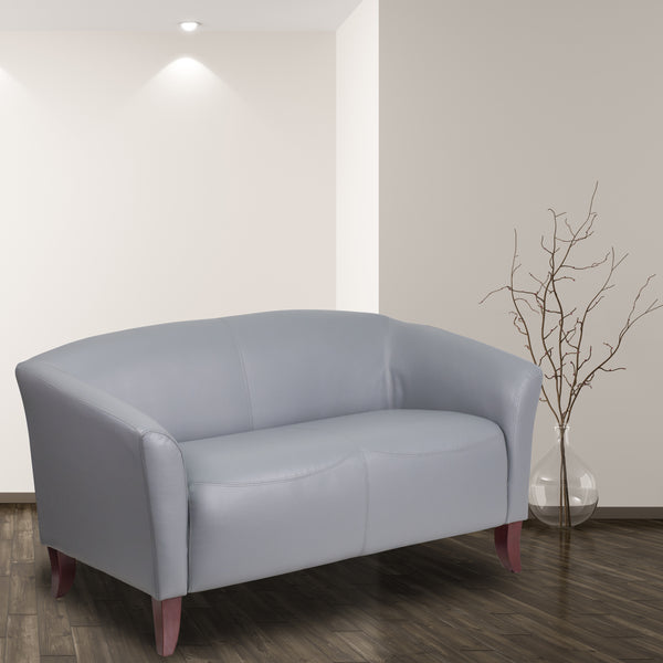 SINGLEWAVE Imperial Series Gray LeatherSoft Loveseat