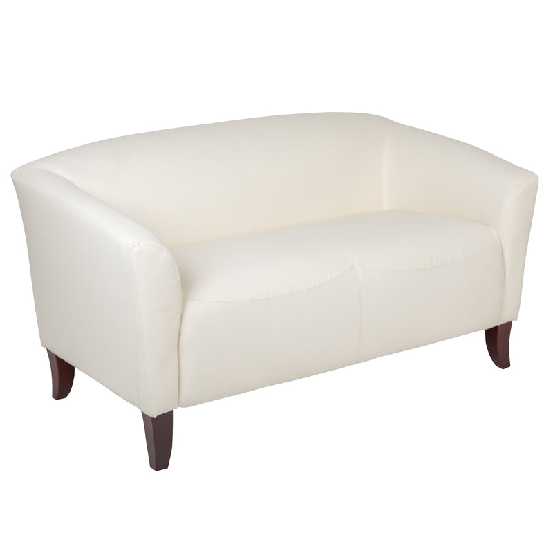 SINGLEWAVE Imperial Series Ivory LeatherSoft Loveseat