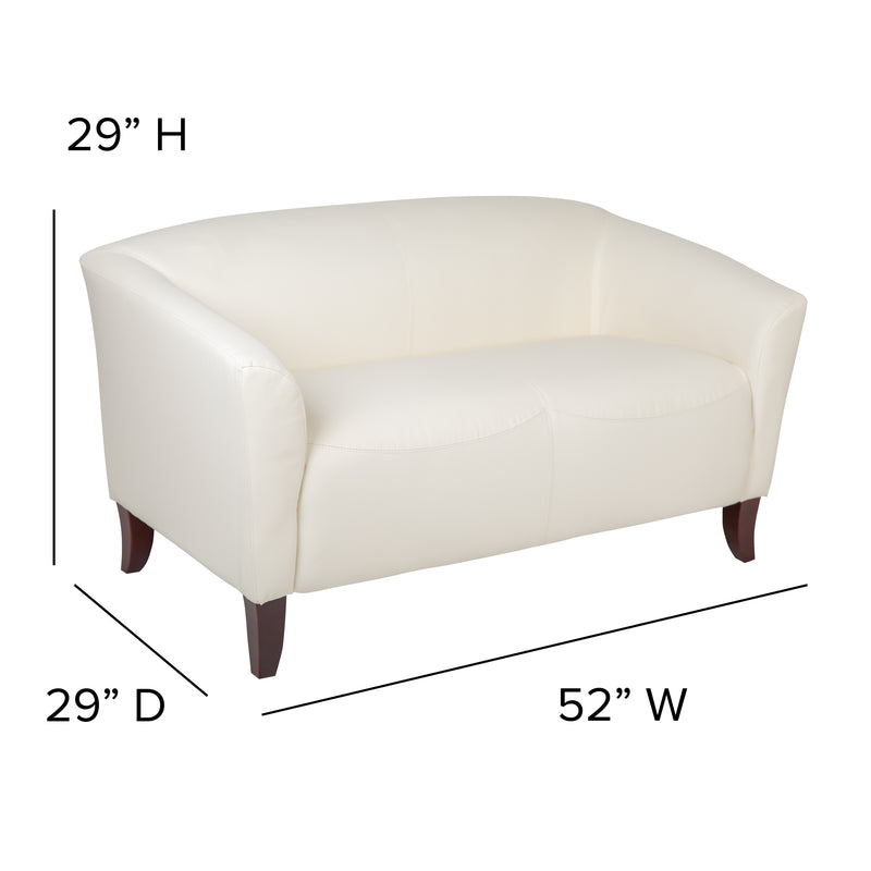 SINGLEWAVE Imperial Series Ivory LeatherSoft Loveseat