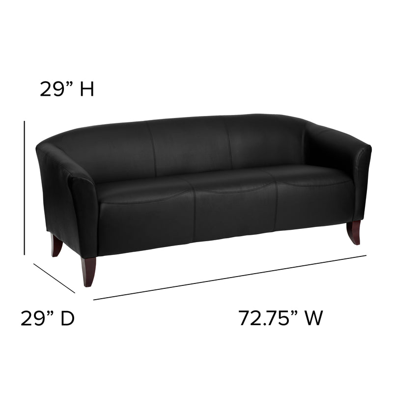 SINGLEWAVE Imperial Series Black LeatherSoft Sofa