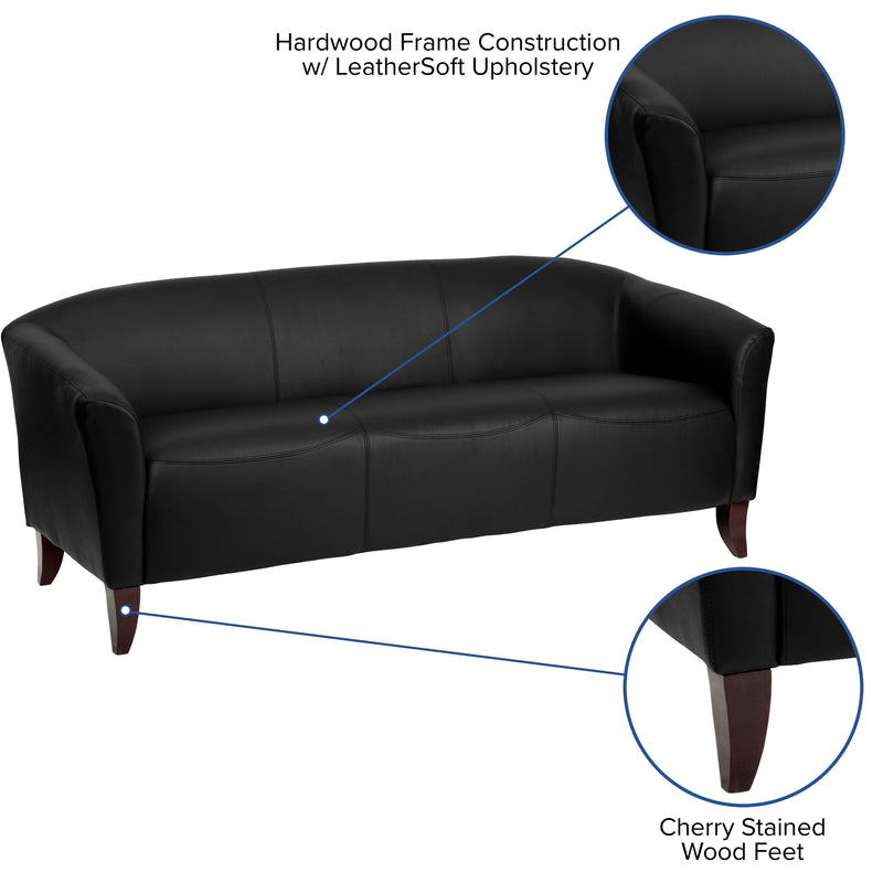 SINGLEWAVE Imperial Series Black LeatherSoft Sofa