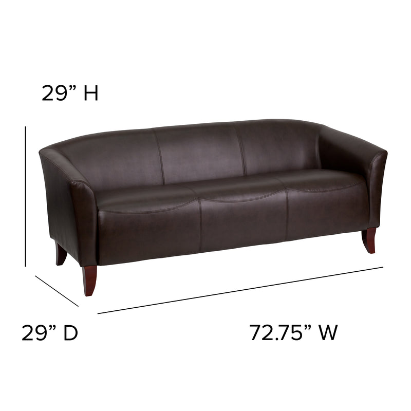 SINGLEWAVE Imperial Series Brown LeatherSoft Sofa