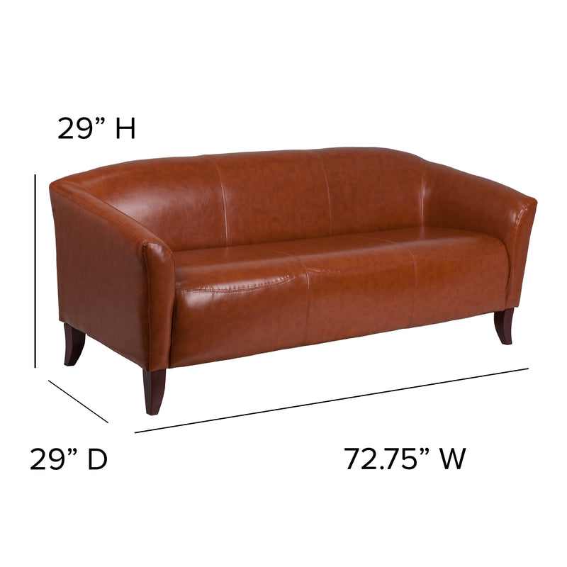 SINGLEWAVE Imperial Series Cognac LeatherSoft Sofa