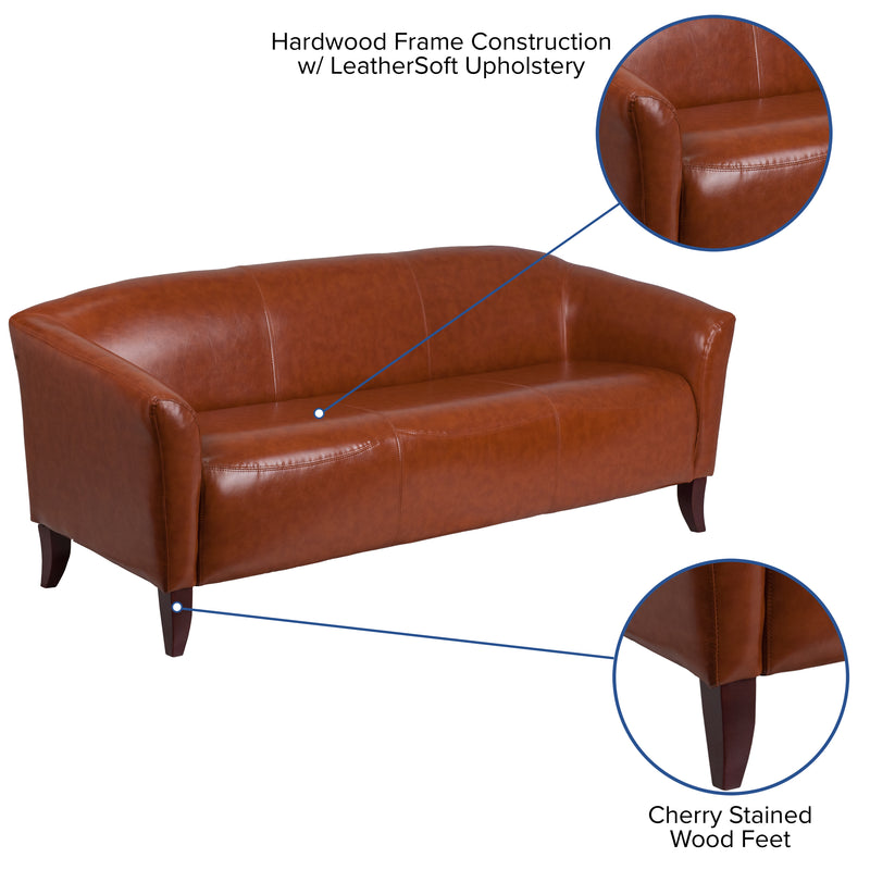 SINGLEWAVE Imperial Series Cognac LeatherSoft Sofa