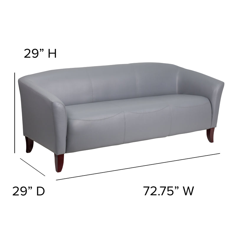 SINGLEWAVE Imperial Series Gray LeatherSoft Sofa