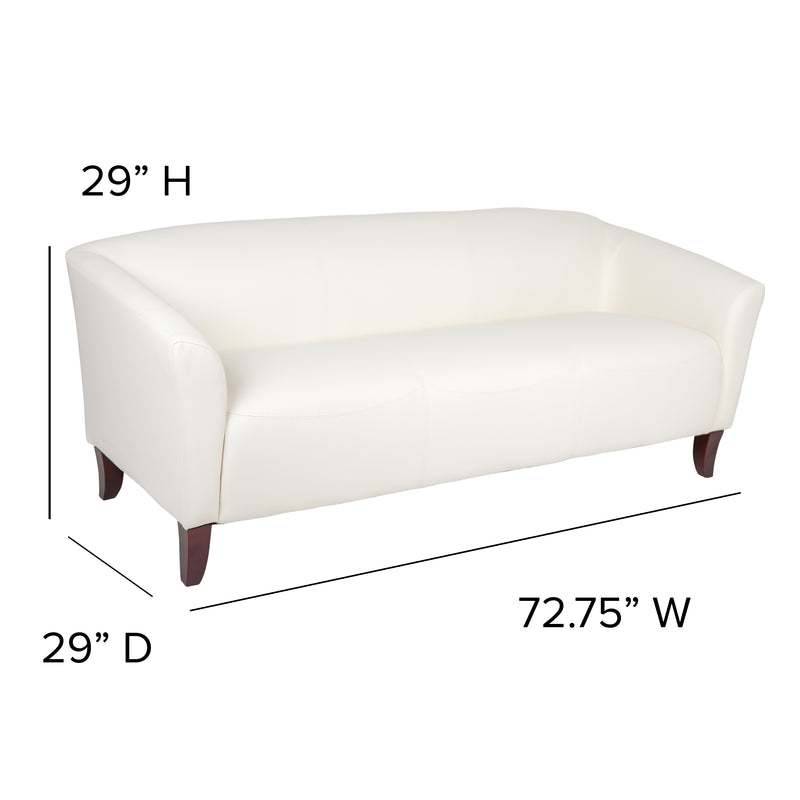 SINGLEWAVE Imperial Series Ivory LeatherSoft Sofa