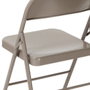 2 Pack SINGLEWAVE Series Double Braced Gray Metal Folding Chair