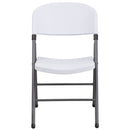 2 Pack SINGLEWAVE Series 330 lb. Capacity Granite White Plastic Folding Chair with Charcoal Frame