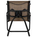 Patio Bar Height Stools Set of 2, All-Weather Textilene Swivel Patio Stools and Deck Chairs with High Back & Armrests in Brown