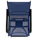 Patio Bar Height Stools Set of 2, All-Weather Textilene Swivel Patio Stools and Deck Chairs with High Back & Armrests in Navy