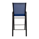2 Pack Brazos Series Navy Stackable Outdoor Barstools with Flex Comfort Material and Metal Frame