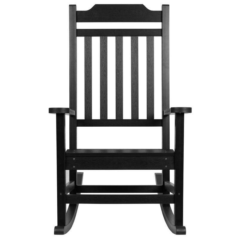 Set of 2 Winston All-Weather Rocking Chair in Black Faux Wood