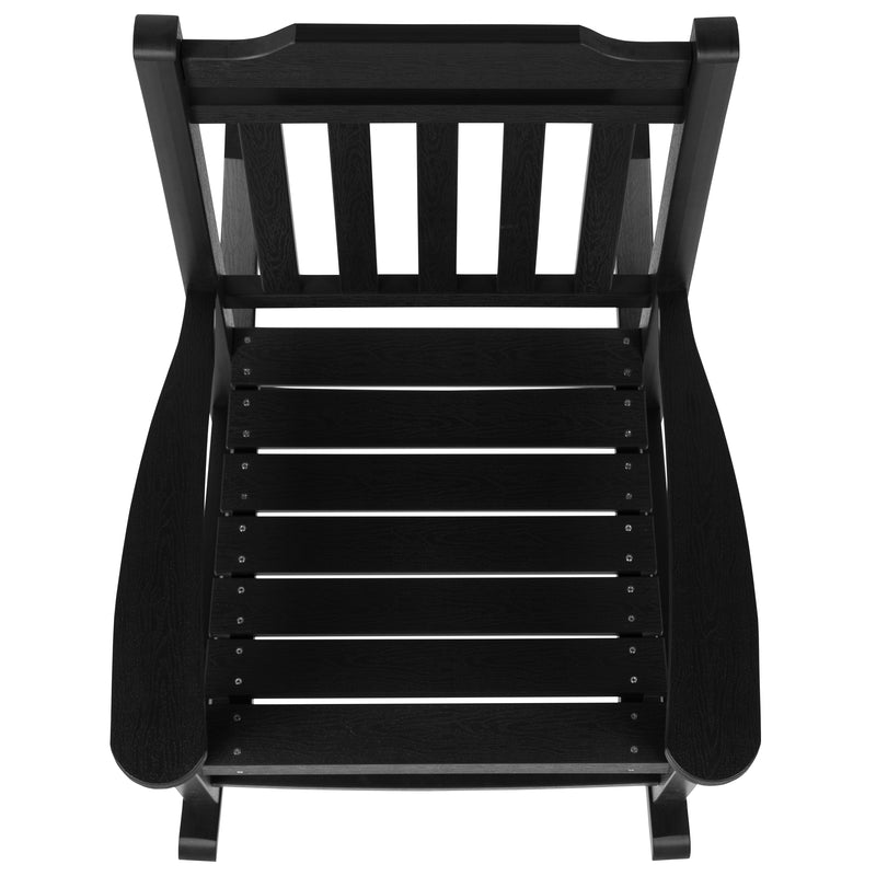 Set of 2 Winston All-Weather Rocking Chair in Black Faux Wood