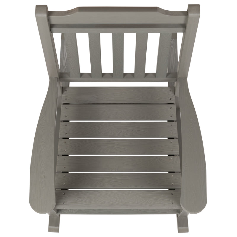 Set of 2 Winston All-Weather Rocking Chair in Gray Faux Wood