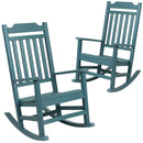 Set of 2 Winston All-Weather Rocking Chair in Teal Faux Wood