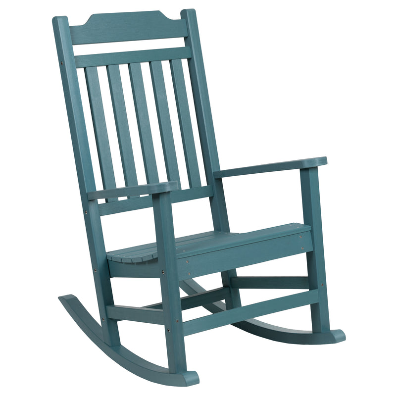 Set of 2 Winston All-Weather Rocking Chair in Teal Faux Wood