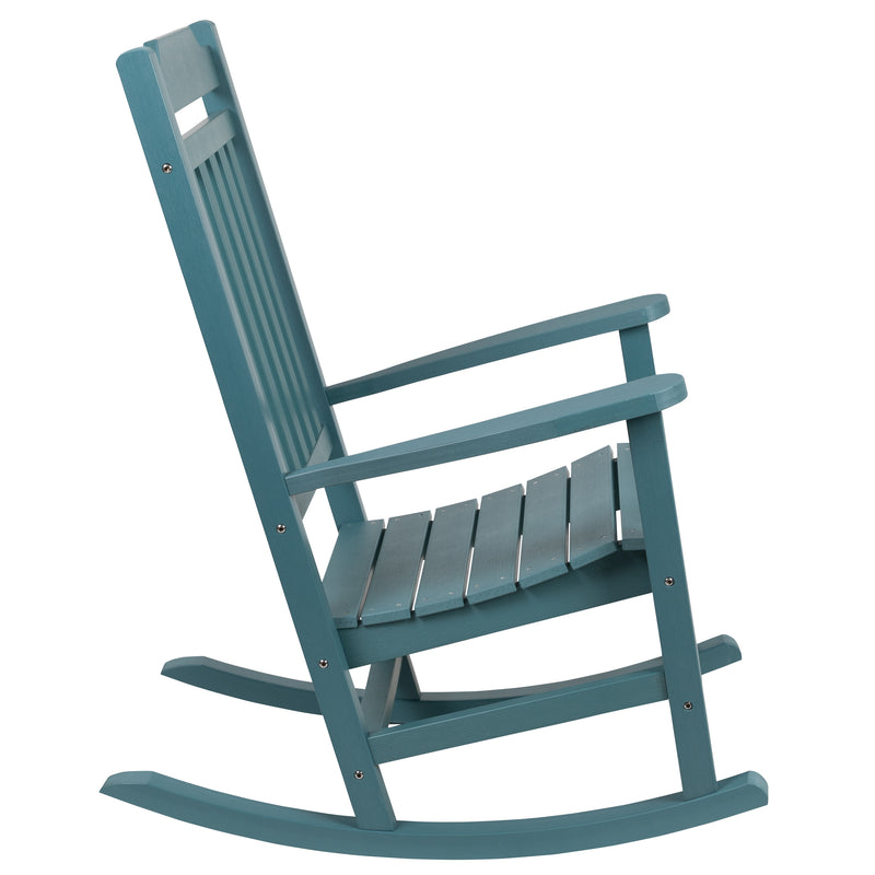 Set of 2 Winston All-Weather Rocking Chair in Teal Faux Wood