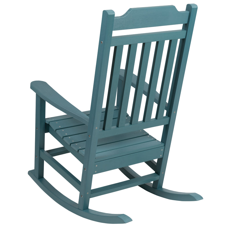 Set of 2 Winston All-Weather Rocking Chair in Teal Faux Wood