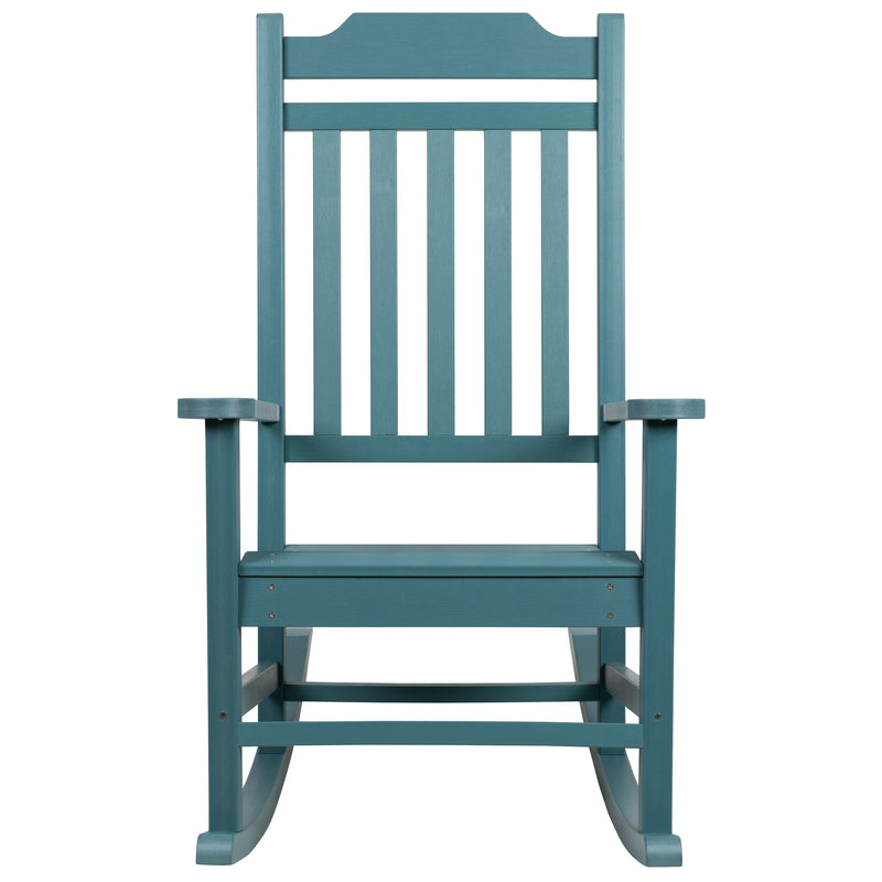 Set of 2 Winston All-Weather Rocking Chair in Teal Faux Wood