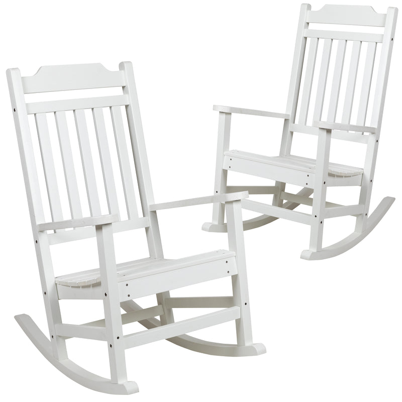 Set of 2 Winston All-Weather Rocking Chair in White Faux Wood