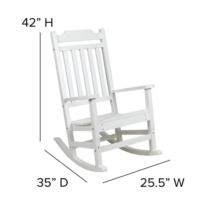 Set of 2 Winston All-Weather Rocking Chair in White Faux Wood