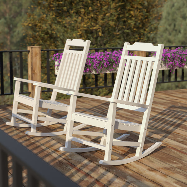 Set of 2 Winston All-Weather Rocking Chair in White Faux Wood