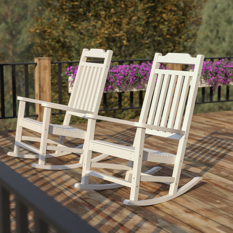 Set of 2 Winston All-Weather Rocking Chair in White Faux Wood