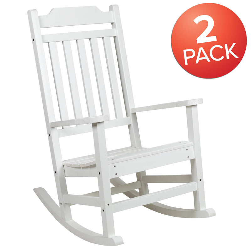 Set of 2 Winston All-Weather Rocking Chair in White Faux Wood