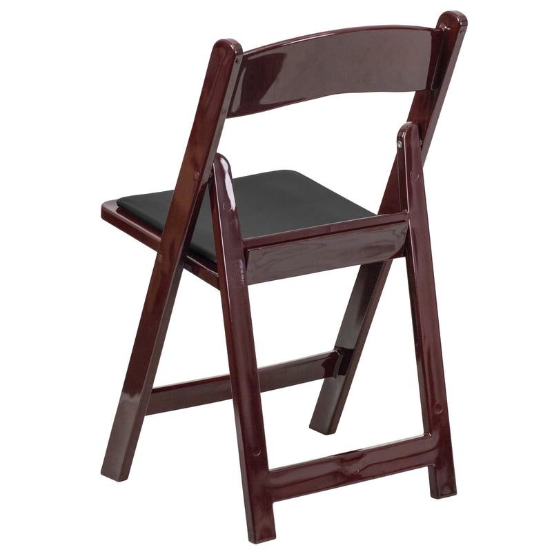 SINGLEWAVE™ Folding Chair - Red Mahogany Resin - 2 Pack 1000LB Weight Capacity Comfortable Event Chair - Light Weight Folding Chair