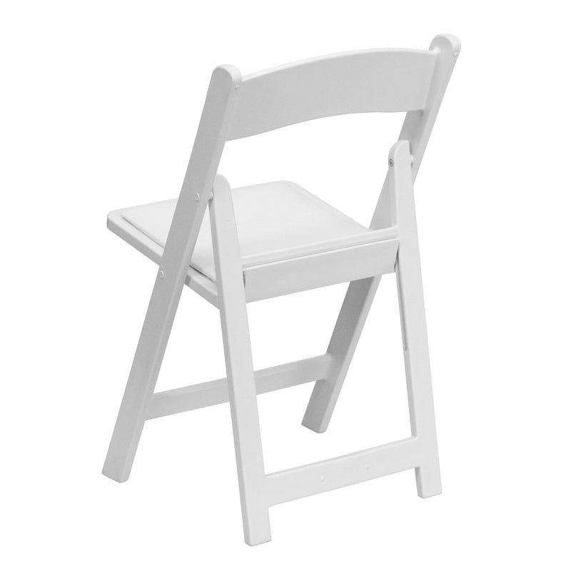 SINGLEWAVE™ Folding Chair - White Resin - 2 Pack 1000LB Weight Capacity Comfortable Event Chair - Light Weight Folding Chair