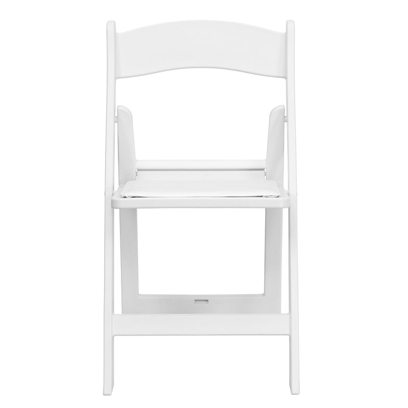 SINGLEWAVE™ Folding Chair - White Resin - 2 Pack 1000LB Weight Capacity Comfortable Event Chair - Light Weight Folding Chair