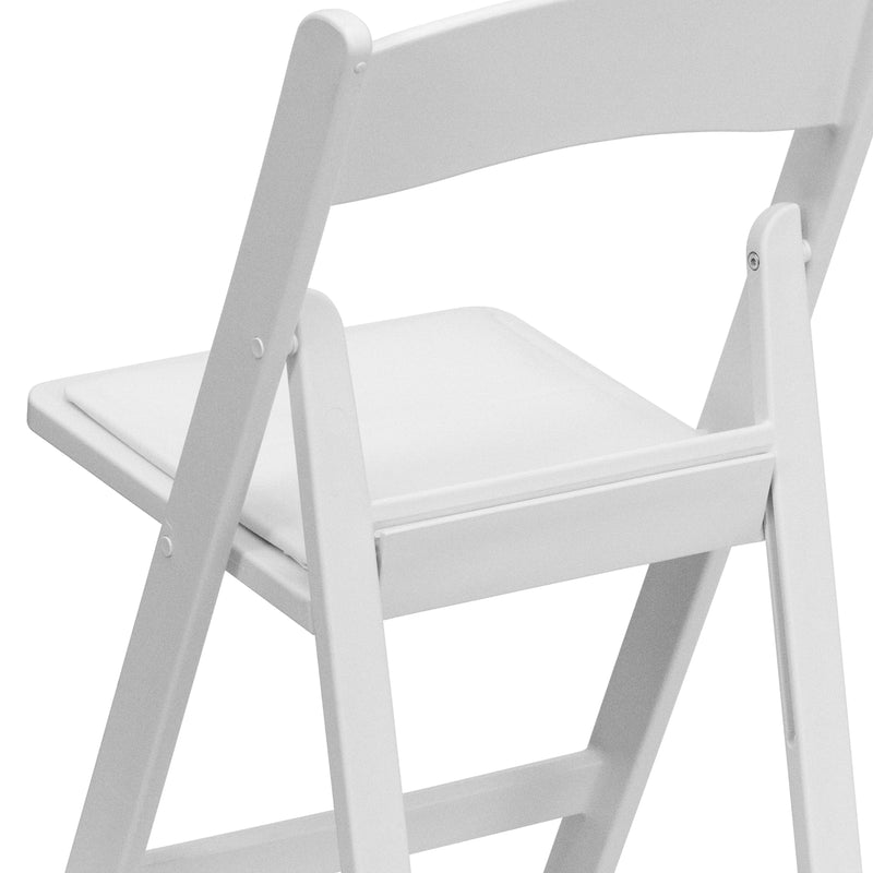 SINGLEWAVE™ Folding Chair - White Resin - 2 Pack 1000LB Weight Capacity Comfortable Event Chair - Light Weight Folding Chair