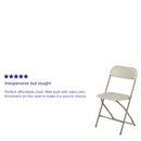 SINGLEWAVE™ Series Plastic Folding Chair - Beige - 2 Pack 650LB Weight Capacity Comfortable Event Chair-Lightweight Folding Chair
