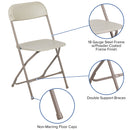 SINGLEWAVE™ Series Plastic Folding Chair - Beige - 2 Pack 650LB Weight Capacity Comfortable Event Chair-Lightweight Folding Chair