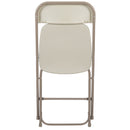 SINGLEWAVE™ Series Plastic Folding Chair - Beige - 2 Pack 650LB Weight Capacity Comfortable Event Chair-Lightweight Folding Chair
