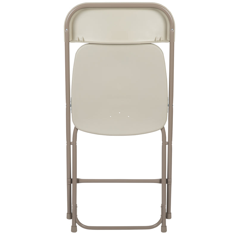 SINGLEWAVE™ Series Plastic Folding Chair - Beige - 2 Pack 650LB Weight Capacity Comfortable Event Chair-Lightweight Folding Chair