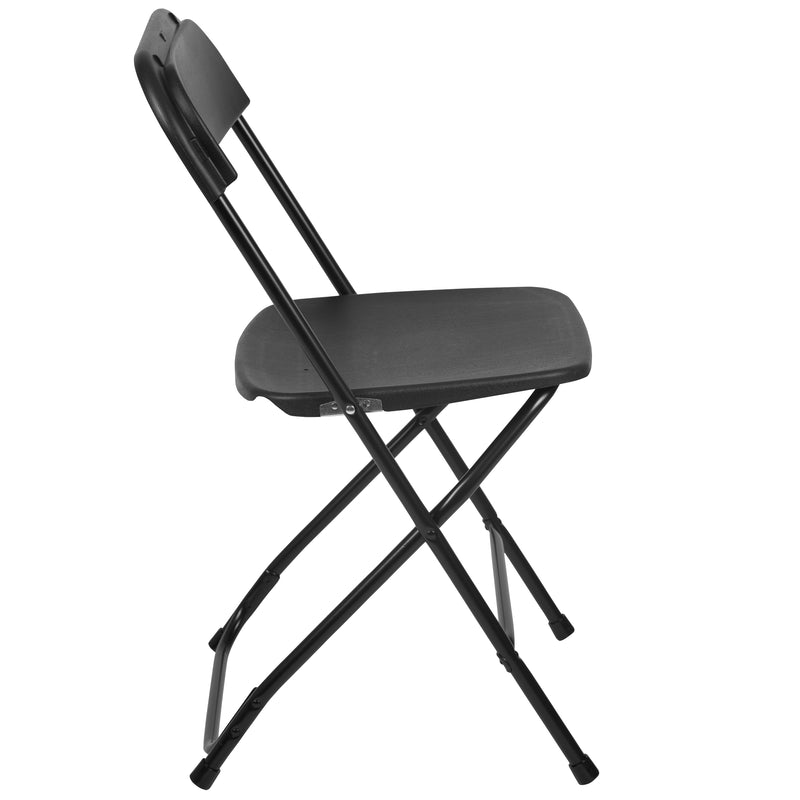 SINGLEWAVE™ Series Plastic Folding Chair - Black - 2 Pack 650LB Weight Capacity Comfortable Event Chair-Lightweight Folding Chair