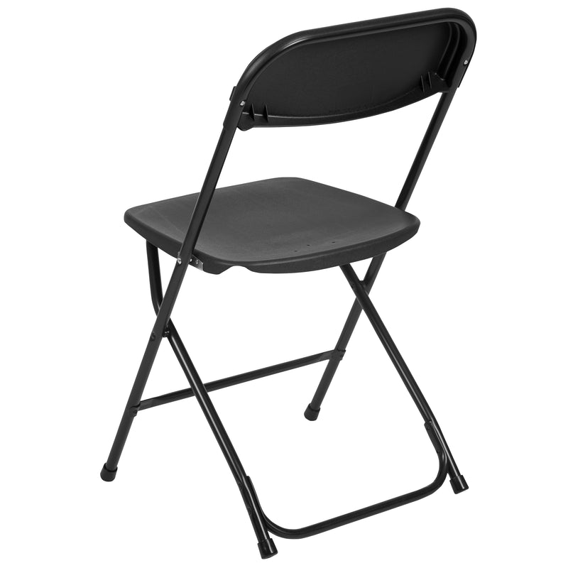 SINGLEWAVE™ Series Plastic Folding Chair - Black - 2 Pack 650LB Weight Capacity Comfortable Event Chair-Lightweight Folding Chair