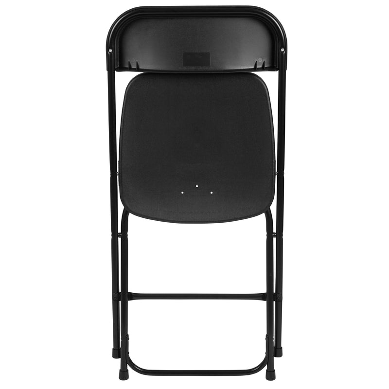 SINGLEWAVE™ Series Plastic Folding Chair - Black - 2 Pack 650LB Weight Capacity Comfortable Event Chair-Lightweight Folding Chair