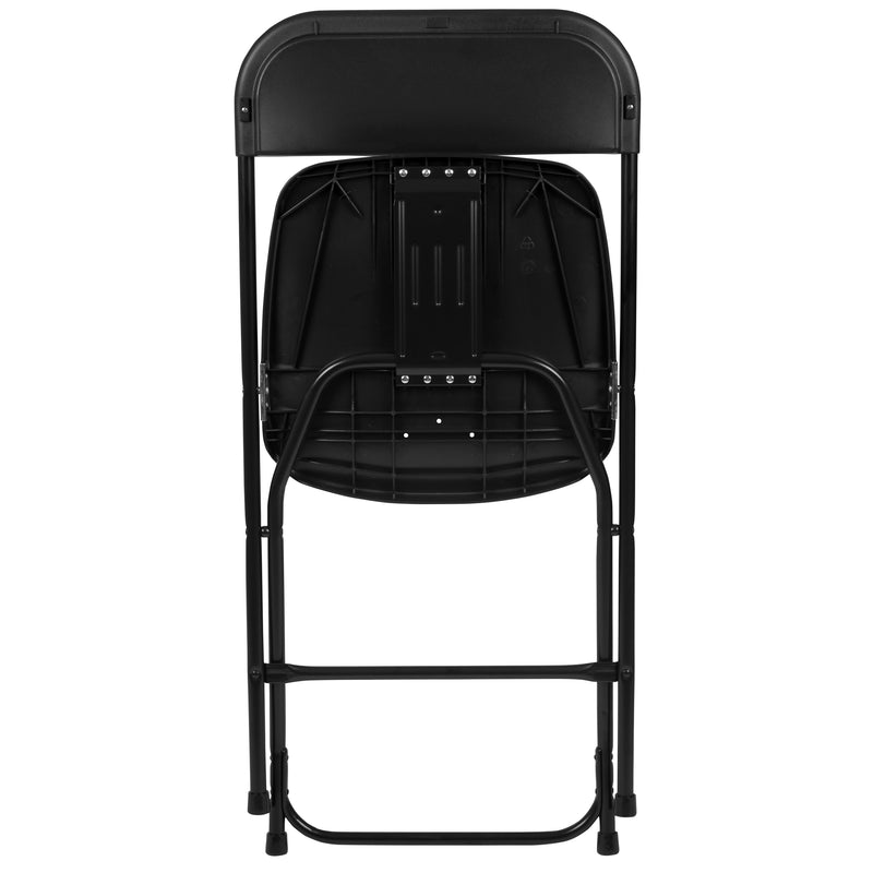 SINGLEWAVE™ Series Plastic Folding Chair - Black - 2 Pack 650LB Weight Capacity Comfortable Event Chair-Lightweight Folding Chair